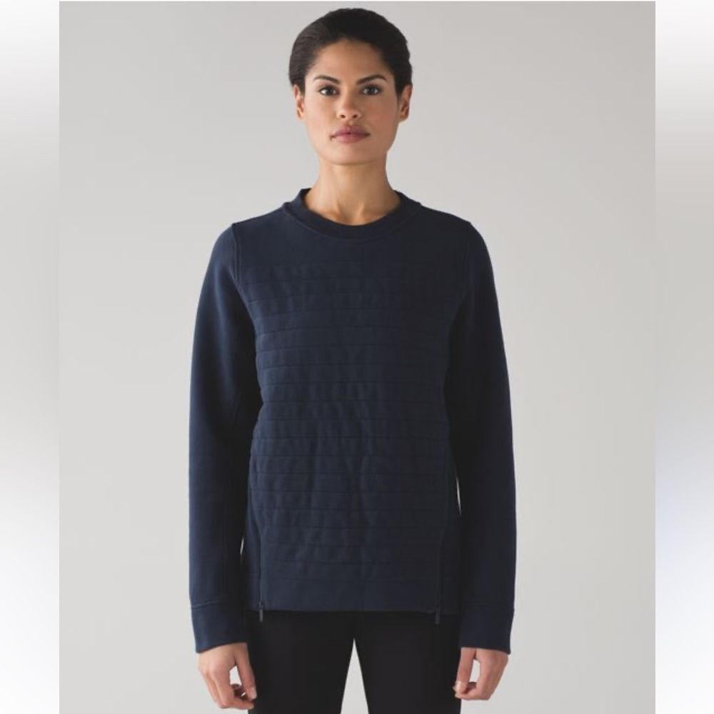 Lululemon Fleece Be True Crew Sweatshirt Navy 4